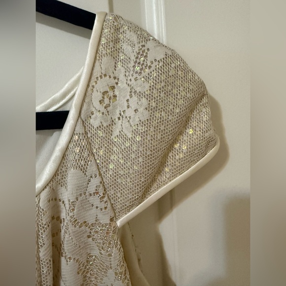 SCOTT MCCLINTOCK CAP SLEEVE LACE VINTAGE RECEPTION WEDDING DRESS 14 - Picture 5 of 8